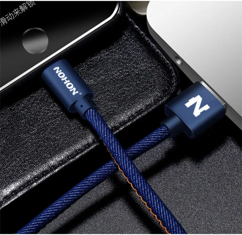NOHON 8-контактный USB кабель в ковбойской оплетке для iPhone Xs max Xr X 8 7 6 6s 5S plus iPad, кабель для быстрой зарядки и синхронизации данных