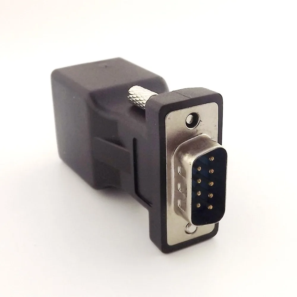 1 шт. DB9 RS232 папа к RJ45 Женский соединитель расширителя CAT5 5e сетевой кабель