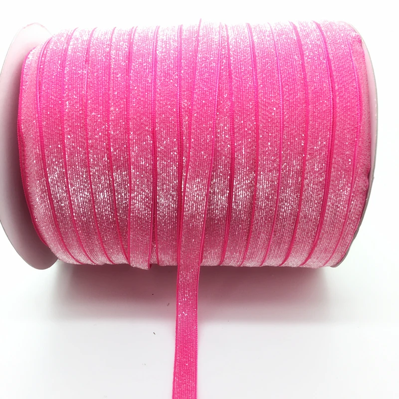 Glitter Light Rose 5 ярдов, 3/8 дюйма, 10 мм, блестящая бархатная лента, повязка на голову, заколки, бант, украшение, выберите цвета - Цвет: Glitter Light Rose