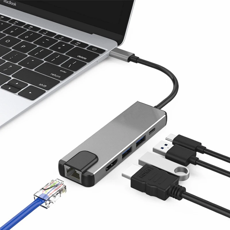 Для Macbook Pro huawei Коврики 20 Thunderbolt 3 USB C телефон Тип usb концентратор Hdmi 4 K до Gigabit Ethernet