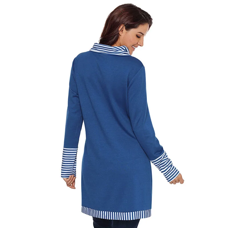 SUNNOW пуловер женский свитер Осенняя Женская Полосатая Лоскутная Повседневная