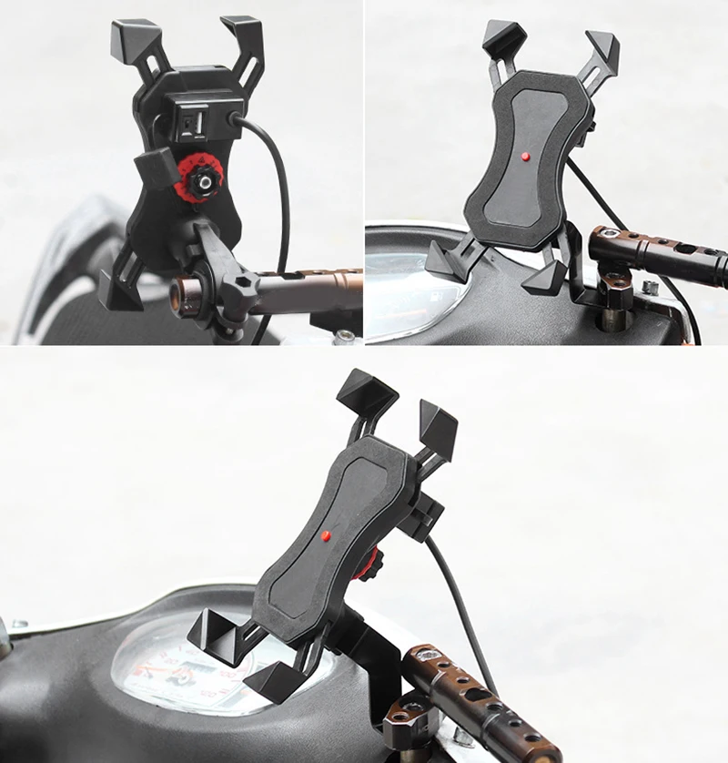 Держатель Мобильный телефон для велосипеда, мотоцикла, с зарядным устройством USB, поворот на 360 градусов, для Moto 4-6,5 дюйма, скутер GPS