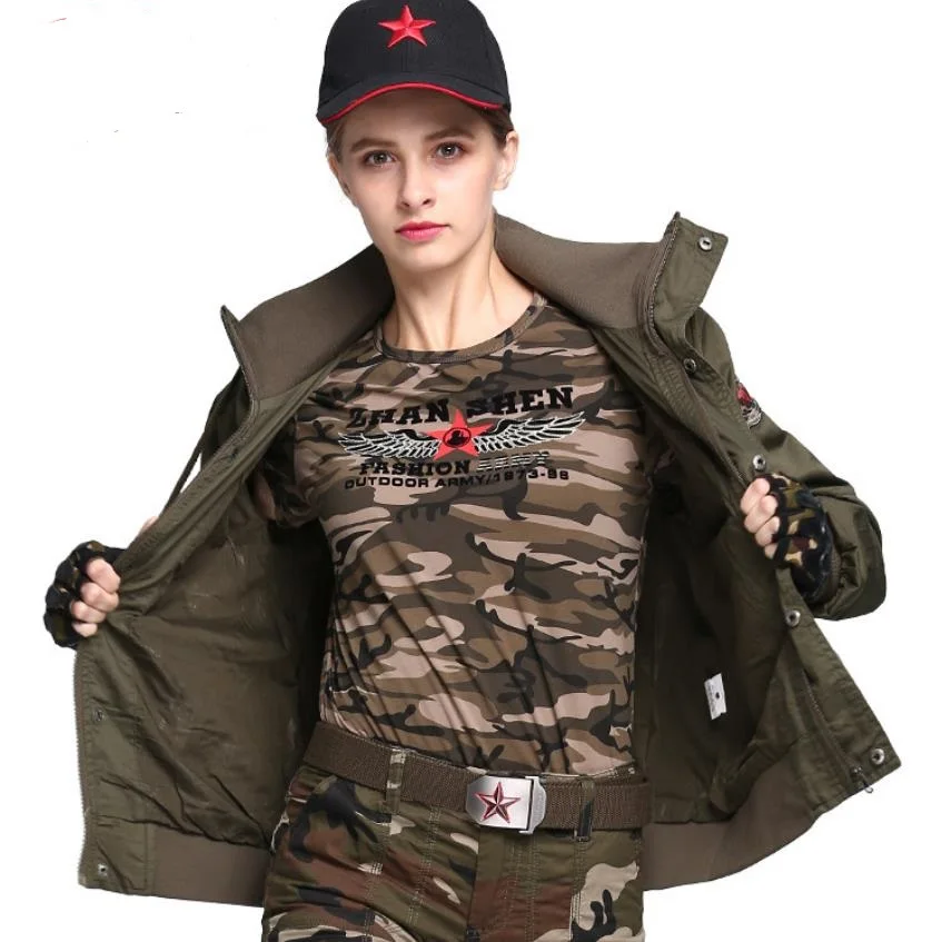 Куртка в Военном Стиле Новое поступление 2019 Женская куртка болотного цвета