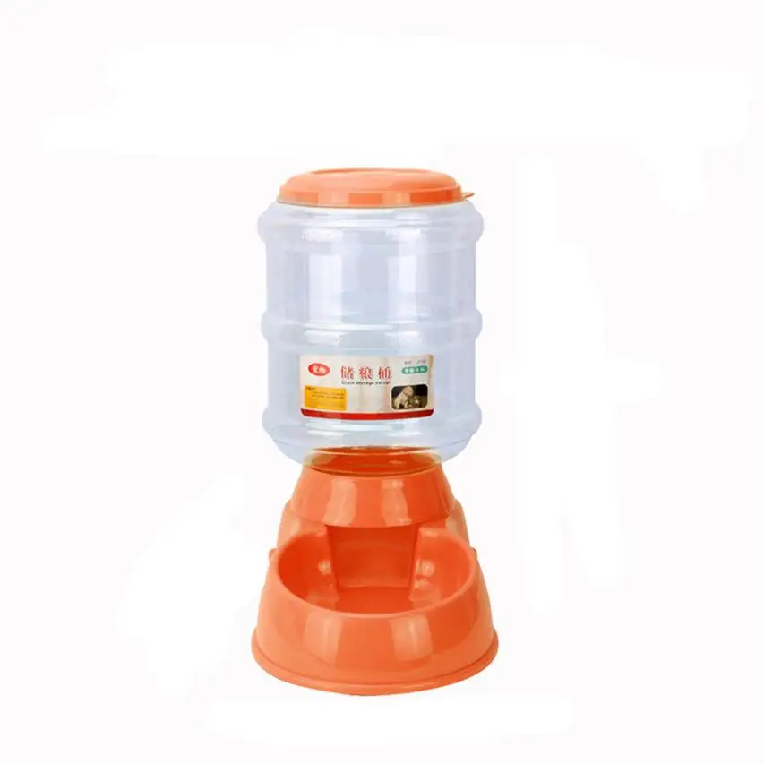 Orange Горячая 3.5L Пэт собака кошка автоматическая кормушка миска устройство бутылка блюдо синий/розовый/зеленый/оранжевый Прямая поставка счастливые продажи ap719 - Цвет: Orange