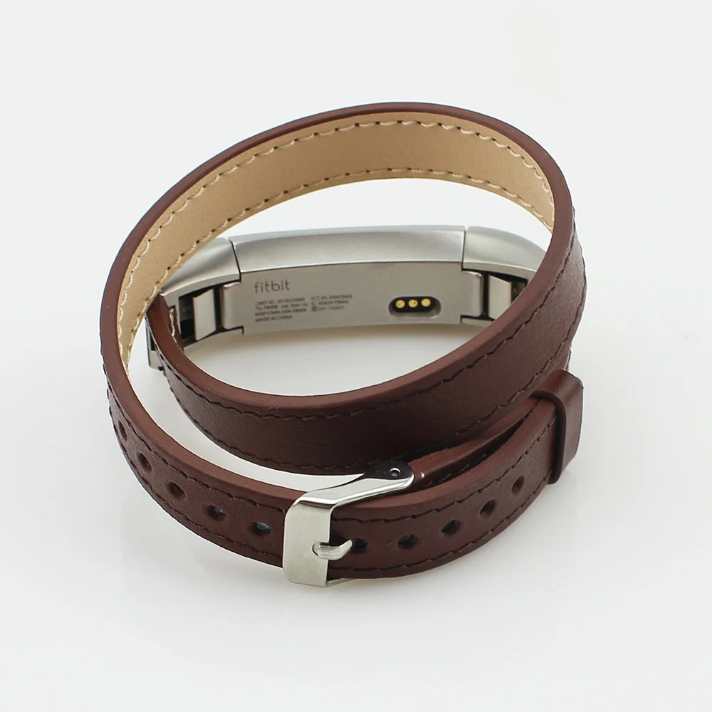 Для Fitbit Alta двойные кожаные ремешки с металлической пряжкой сменный кожаный