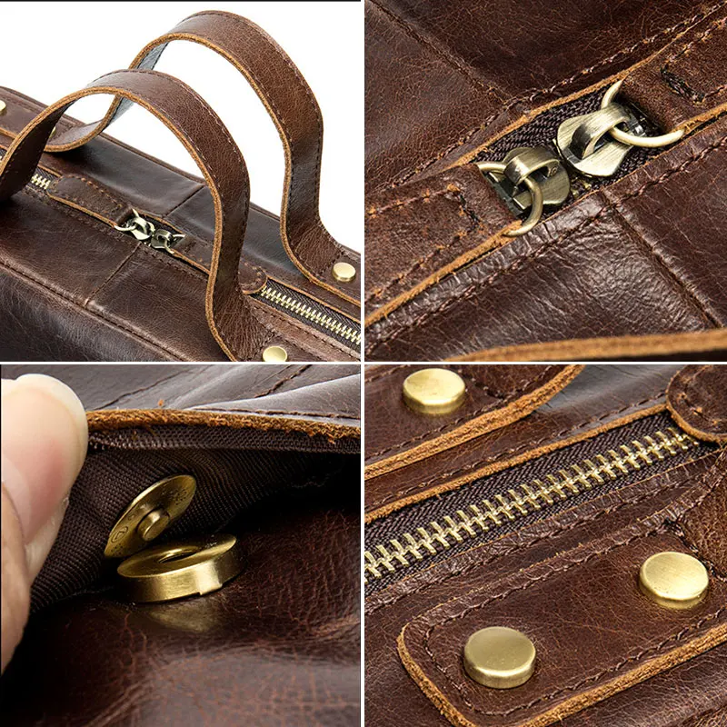 Vintage Genuine Leather Backpack Men Laptop Backpack High Quality Cowhide Leather Male Casual Bags Large Capacity