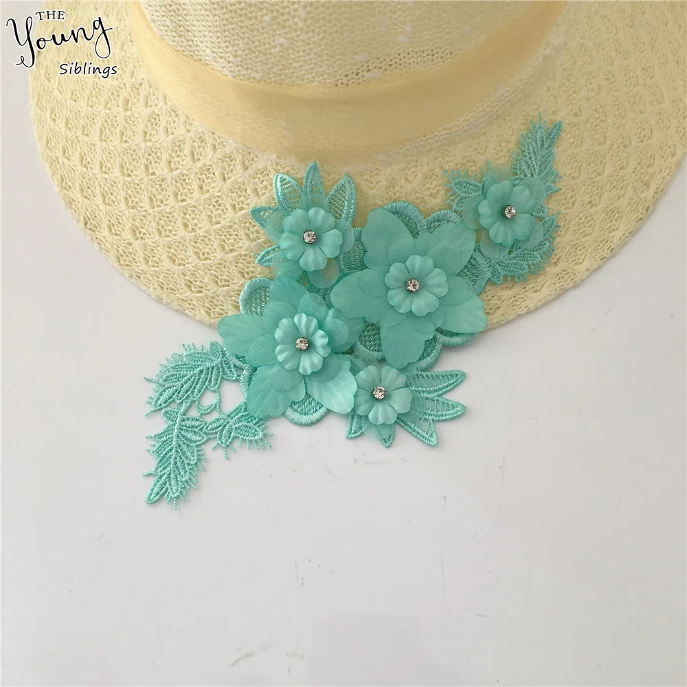 Высококачественная кружевная ткань с вышивкой аппликация Сделай Сам стразы