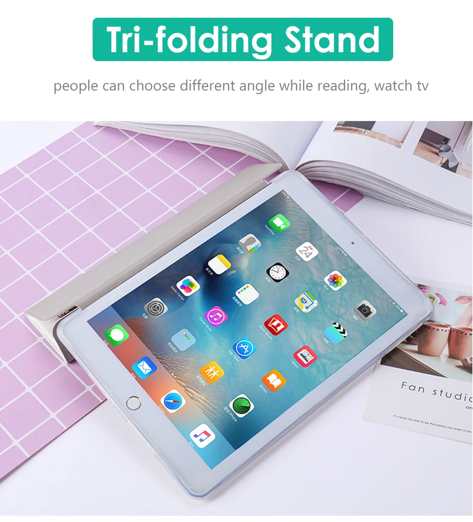 Чехол для fundas iPad pro 10,5 дюймов милый мультяшный принт PU+ мягкая задняя крышка из ТПУ для iPad pro 9," умный чехол с функцией автоматического пробуждения/сна