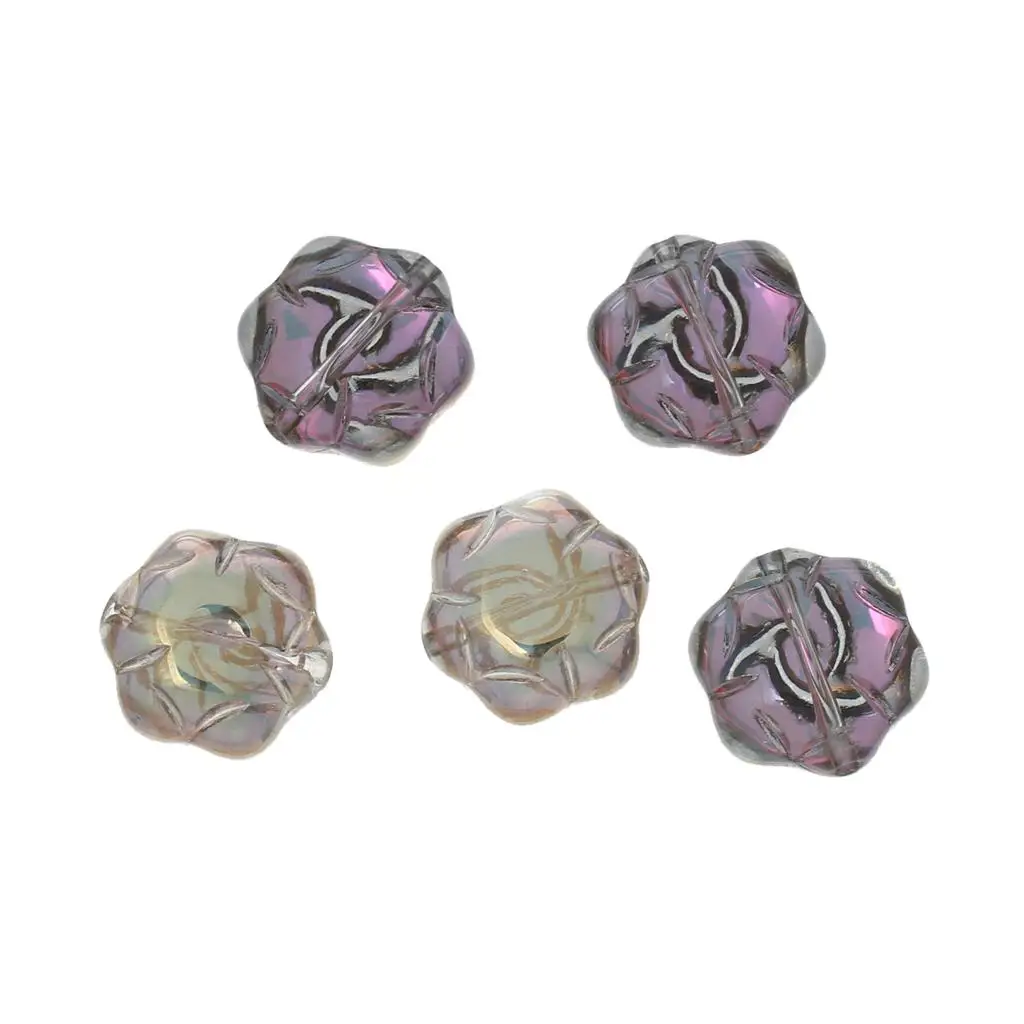 Стеклянные бусины DoreenBeads темно фиолетовые золотистые прозрачные около 16 мм x 15