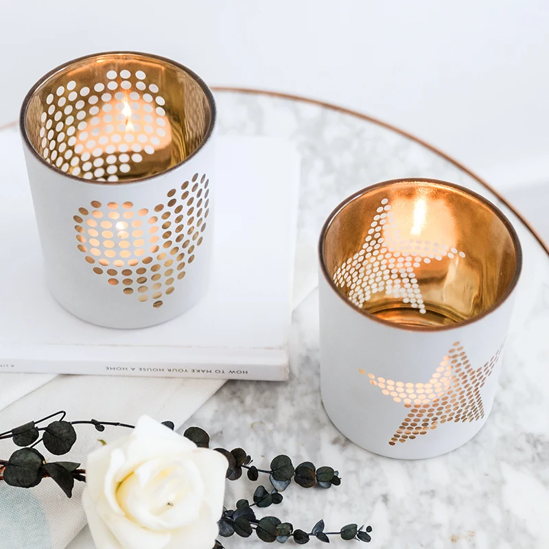 Simple Candlestick Cup Dining Table Bedroom Nordic White Candle Holder Model House Candlelight Dinner Home Party Decoration | Дом и сад