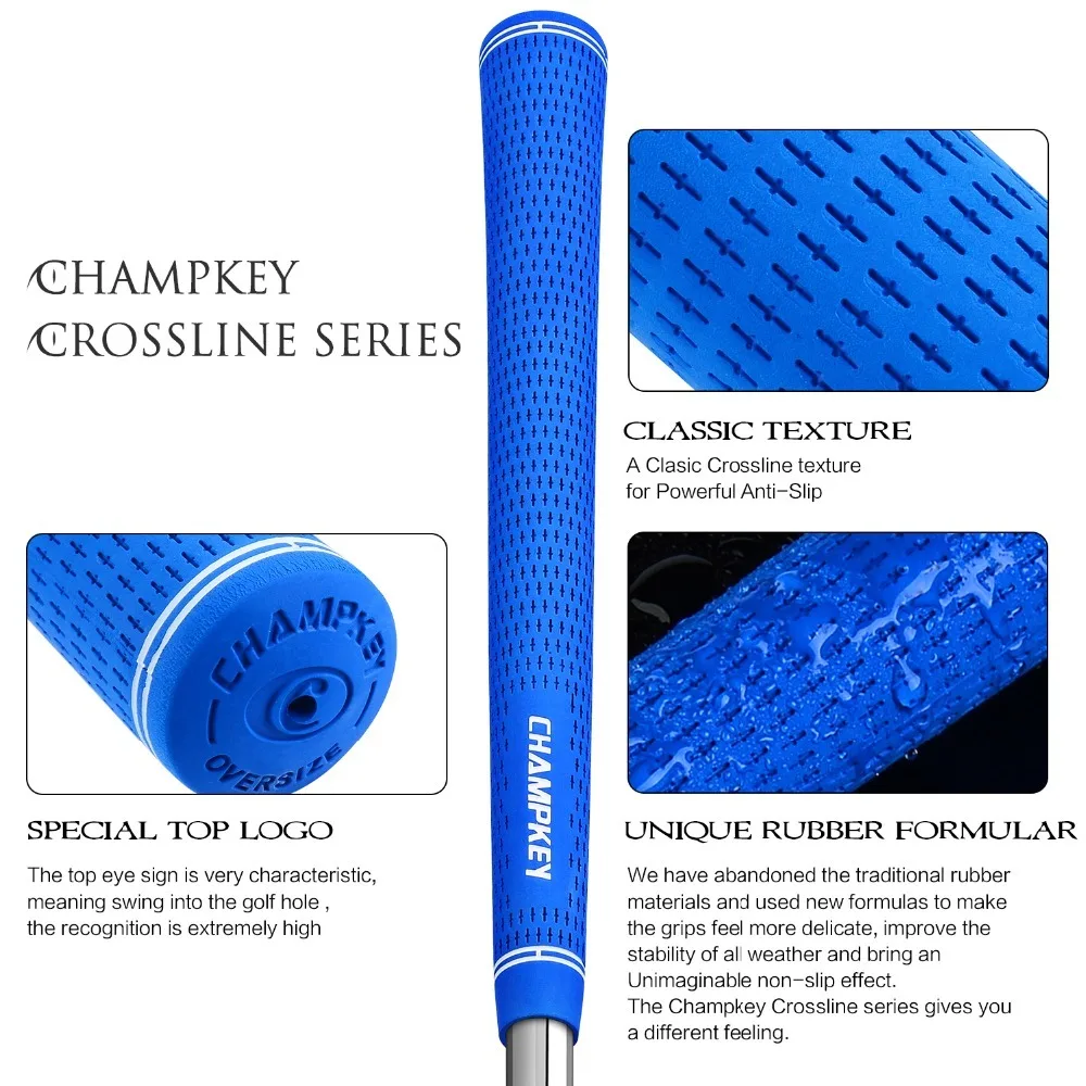 Новые бархатные ручки для гольфа CHAMPKEY 10x Tour, размер под размер/стандартный/средний размер/большой размер, черные резиновые ручки для клюшек для гольфа