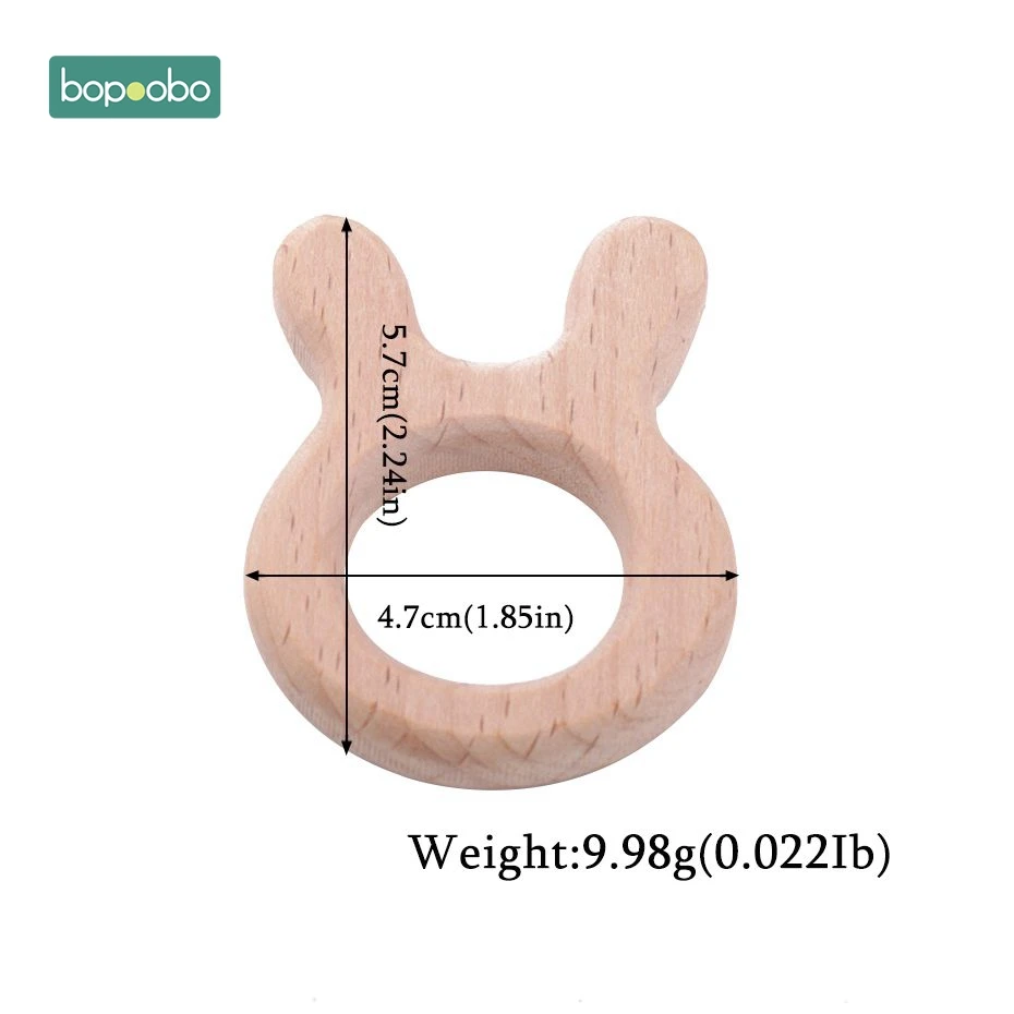 Bunny Bopobo 5 шт. деревянные игрушки-Прорезыватели в виде животных крошечные Прорезыватели для новорожденных детские игрушки Аксессуары для игр в спортзале детские игрушки деревянные прорезыватели - Цвет: Bunny