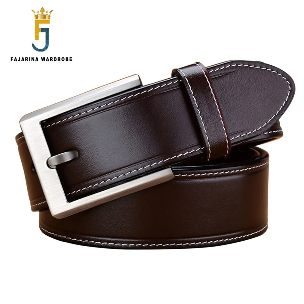 FAJARINA New Design Top Quality Genuine Leather Belts Retro Unisex Style Cow Skin Belt for Men 3.8cm Wide Strap Male N17FJ241
