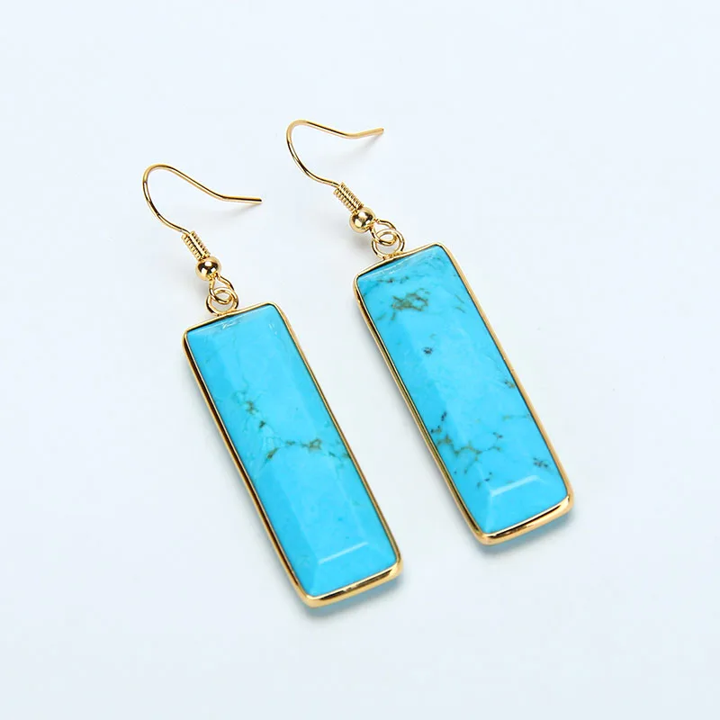 2017 новая мода натуральный камень кварц Кристалл длинные серьги для женщин