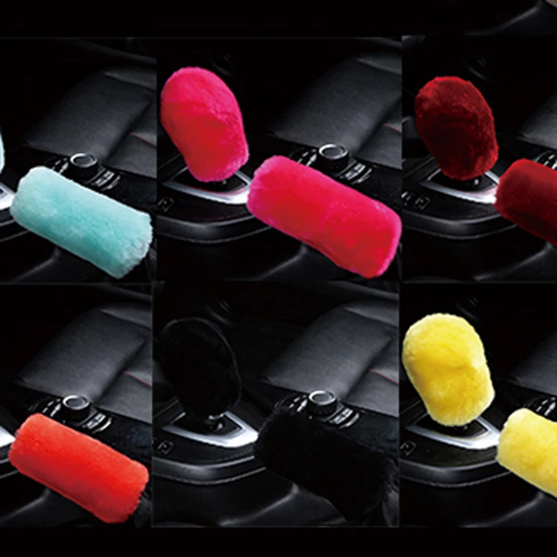 Автомобильные перчатки с ручным тормозом 2 шт. мягкий плюшевый чехол зимний