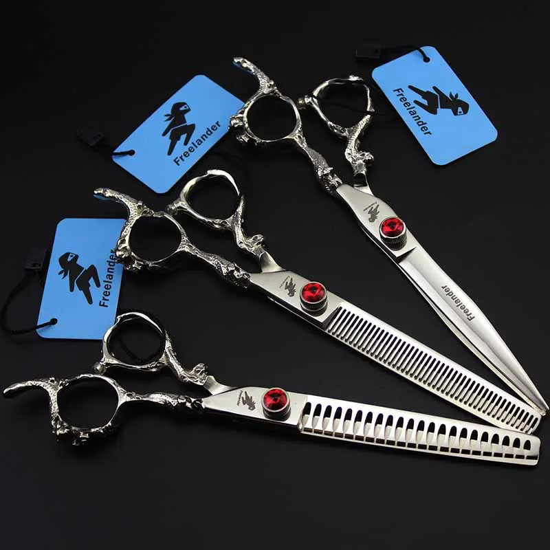

7inch Pet Groomer Cutting Shark Thinning Dense Thinning Scissor Dragon Handle Professional Pet Hairdressing Clipper Shear