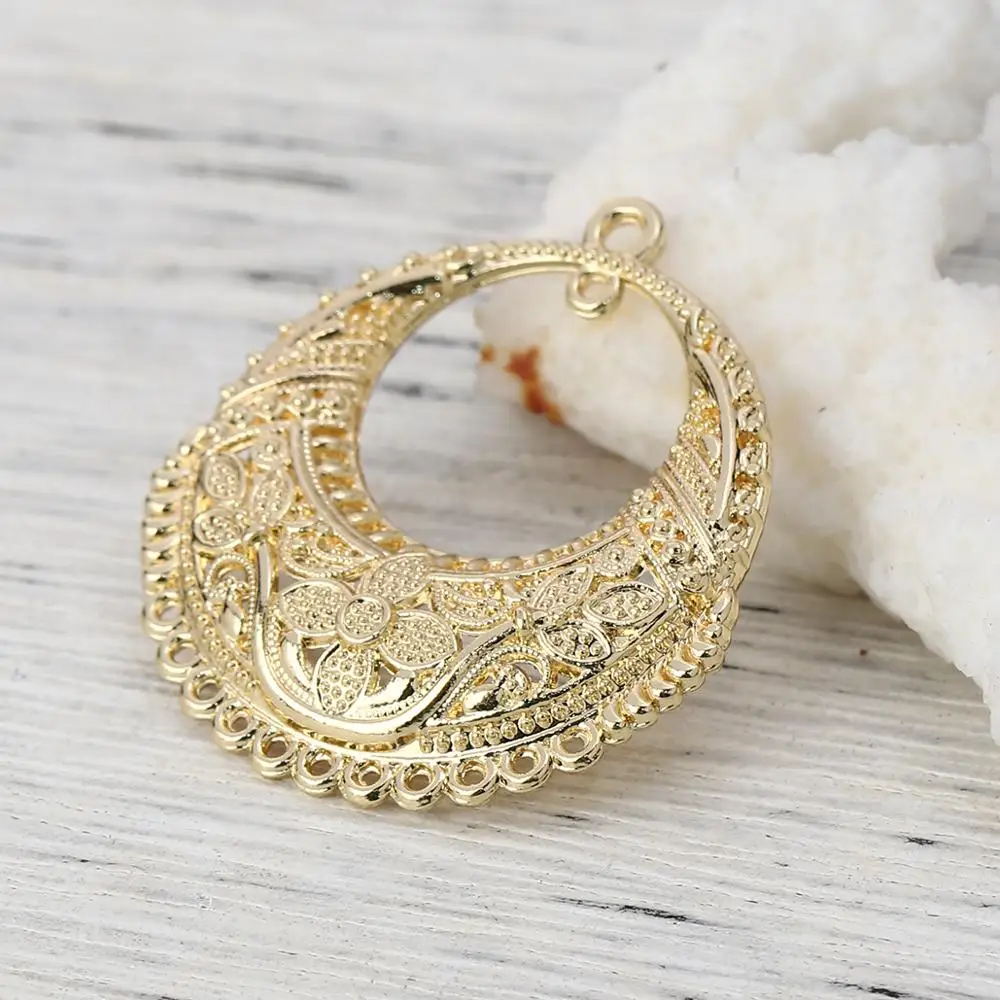 DoreenBeads модные соединители для люстры из сплава цинка круглые золотые цветы в