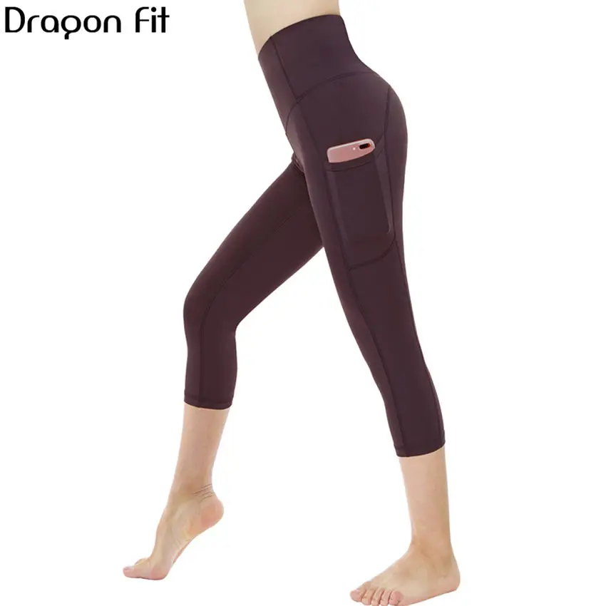 Dragon Fit 5 цветов спортивные Капри для занятий йогой женские брюки с высокой талией