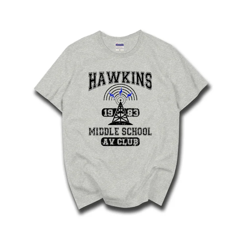 

STRANGER THINGS Hawkins High School AV club short sleeve t shirts tee tshirts 100% cotton jersey free shipping