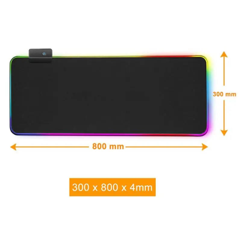 RGB игровой коврик для мыши, большой USB коврик, компьютерный коврик для мыши, светодиодный, светящийся, негабаритный, красочное освещение, Игровая клавиатура, Настольный коврик