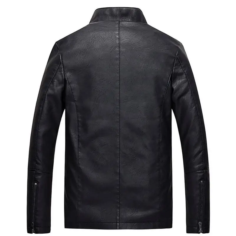 Фирменная Новинка Для мужчин s Кожаные куртки осень зима плотные пальто бархат