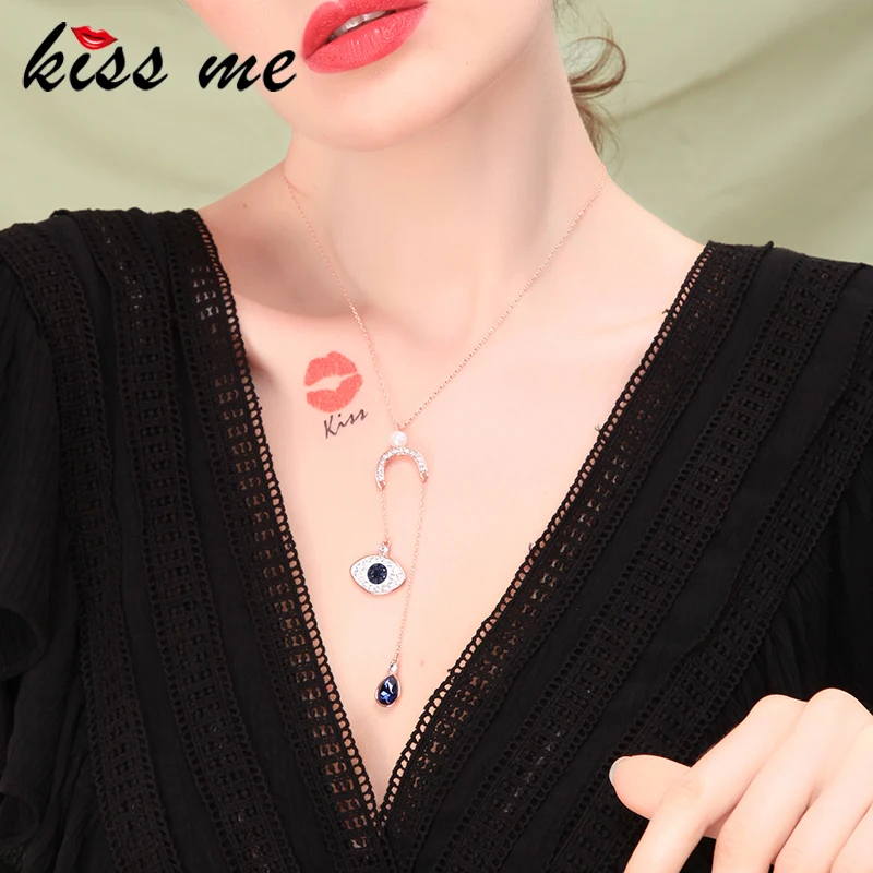 Kissme уникальный кристалл акриловый жемчуг сглаза голубое стекло капелька длинное