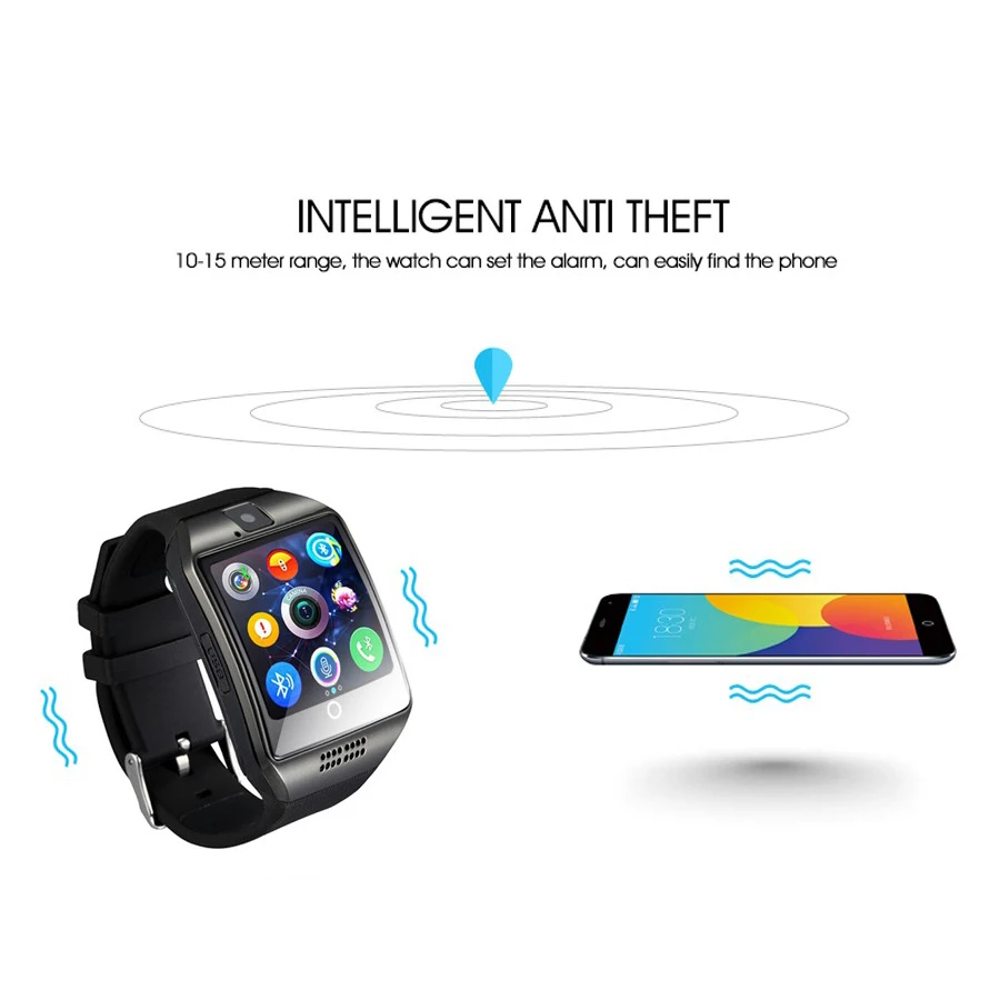 Умные часы Q18 с Bluetooth Смарт поддержкой Sim карт TF ip67 камера шагомером для телефонов
