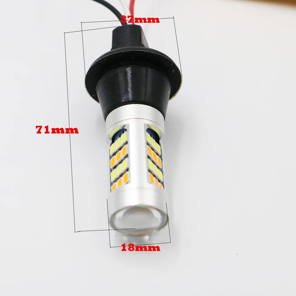 YSY 2шт Двойной Цветной Canbus светодиодный 1156 BA15S 2835 42SMD белый Янтарный с резисторами