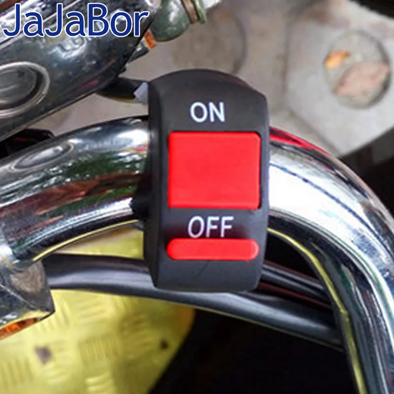 JaJaBor Универсальный руль мотоцикла переключатель вкл/выкл кнопка пули Разъем 12 В