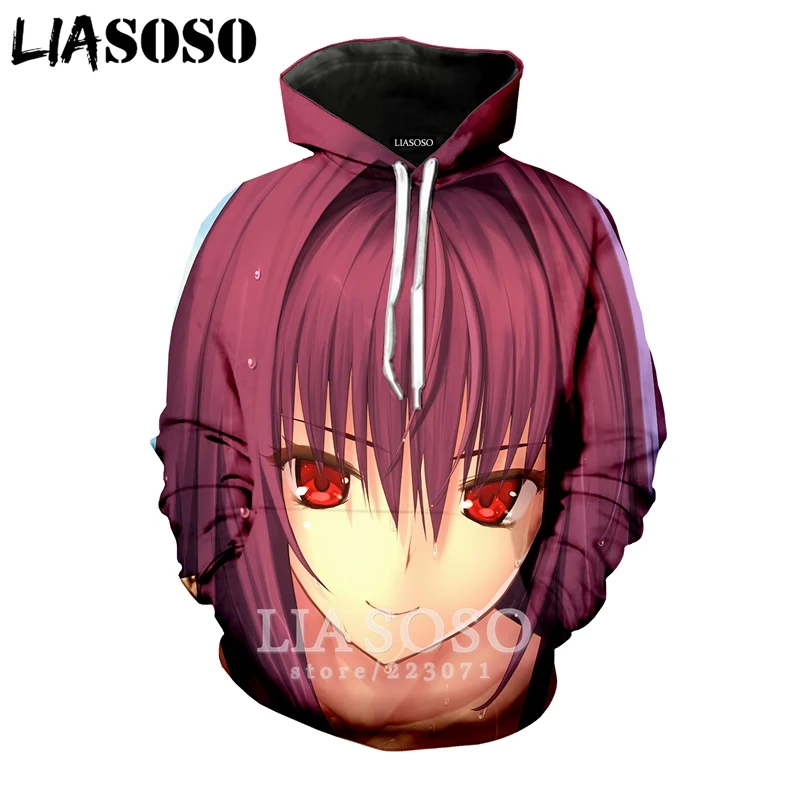 LIASOSO/Новая зимняя толстовка с 3D принтом для мужчин и женщин, аниме, Fate Grand Order, толстовка унисекс с длинными рукавами, милый Повседневный пуловер, A127-28 - Цвет: 22