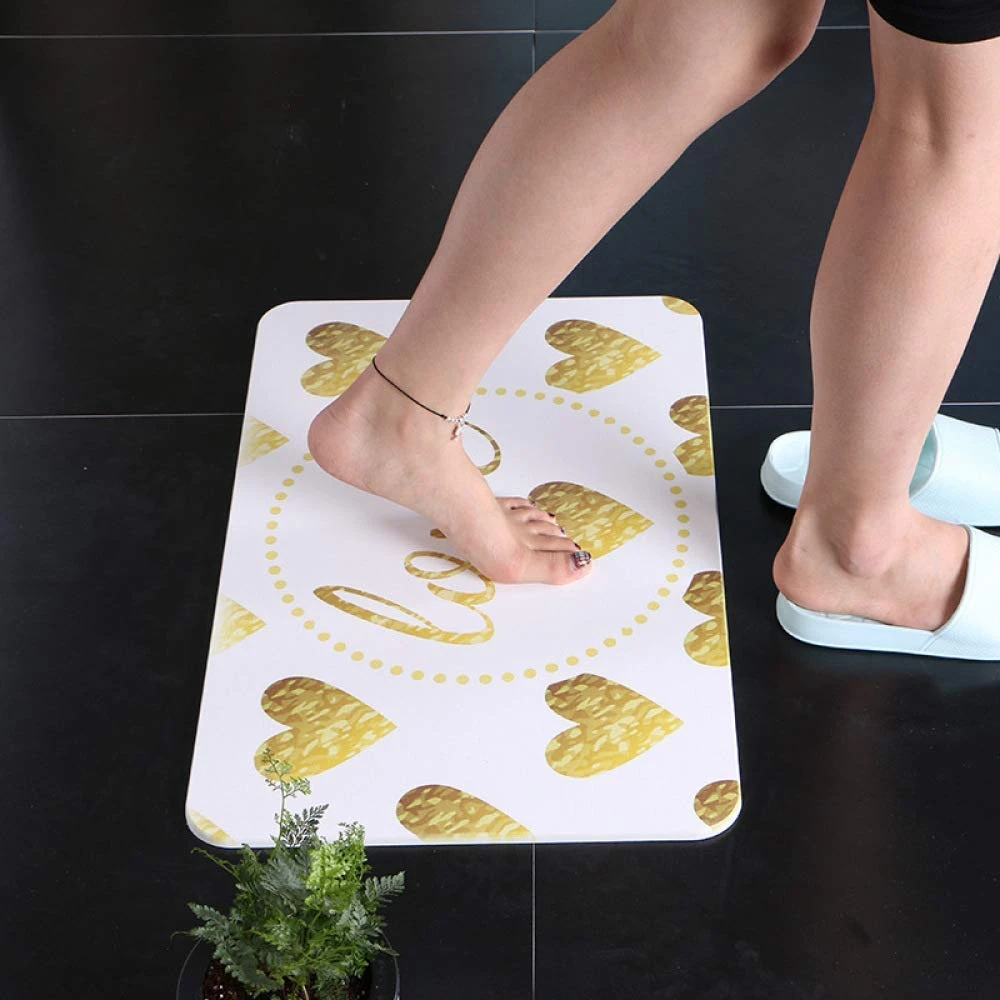 GVCD белый золотой диатомовый грязевой мат для кухонной двери коврик ванной