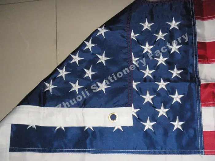 Американский вышивной флаг 300X180 см(10x6FT) 870 г высокое качество сшитые полосы нейлон США вышитые звезды