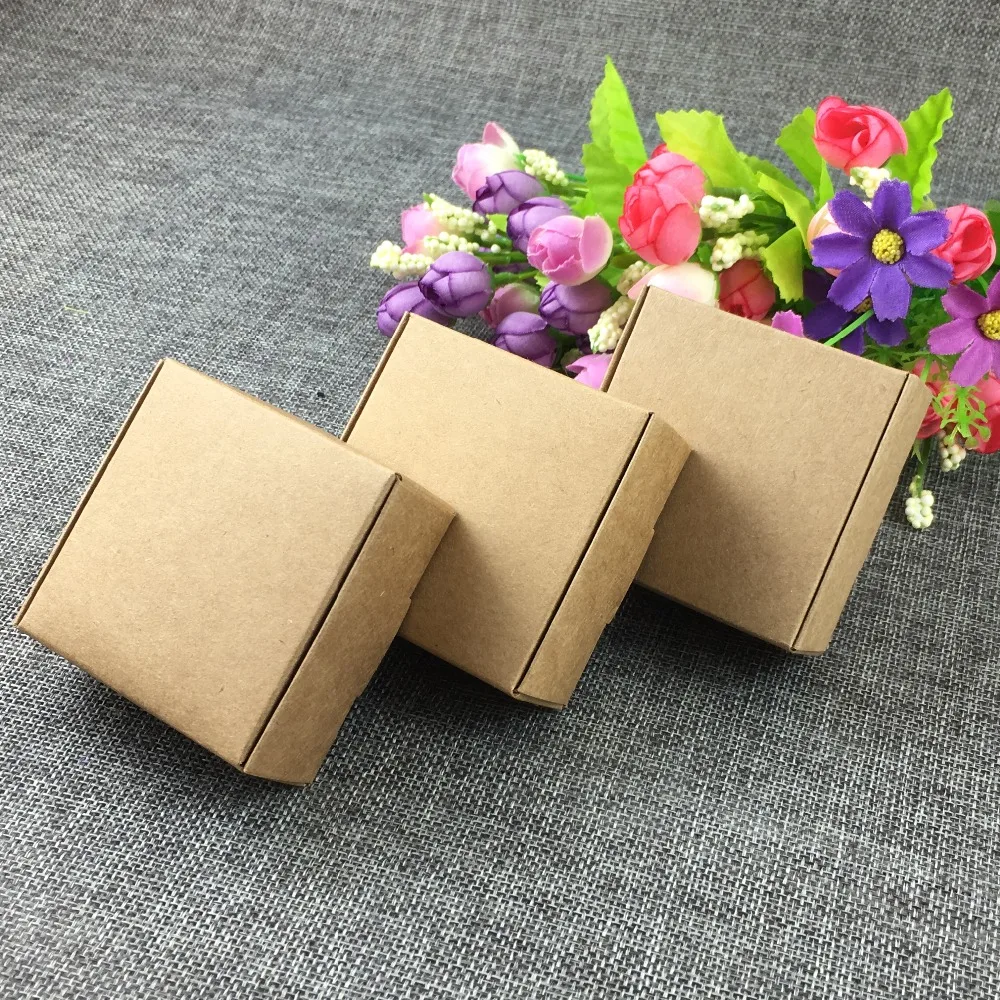 500 шт. коричневые подарочные коробки из крафт-бумаги | Украшения и аксессуары