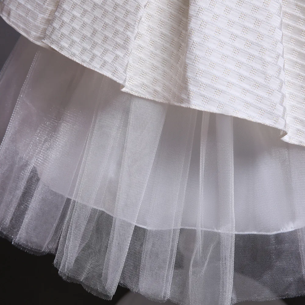 New Children's Dress Plaid Wedding Trailing Princess Girls Show Pettiskirt Flower Girl Catwalk Cotton Lining | Детская одежда и