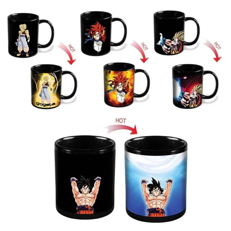 New Drinkware Dragon Ball Z Cup SON Goku Color Changing Heat Reactive Ceramic Mugs Super Saiyan Milk Coffee Taza Gogeta Gift | Дом и сад