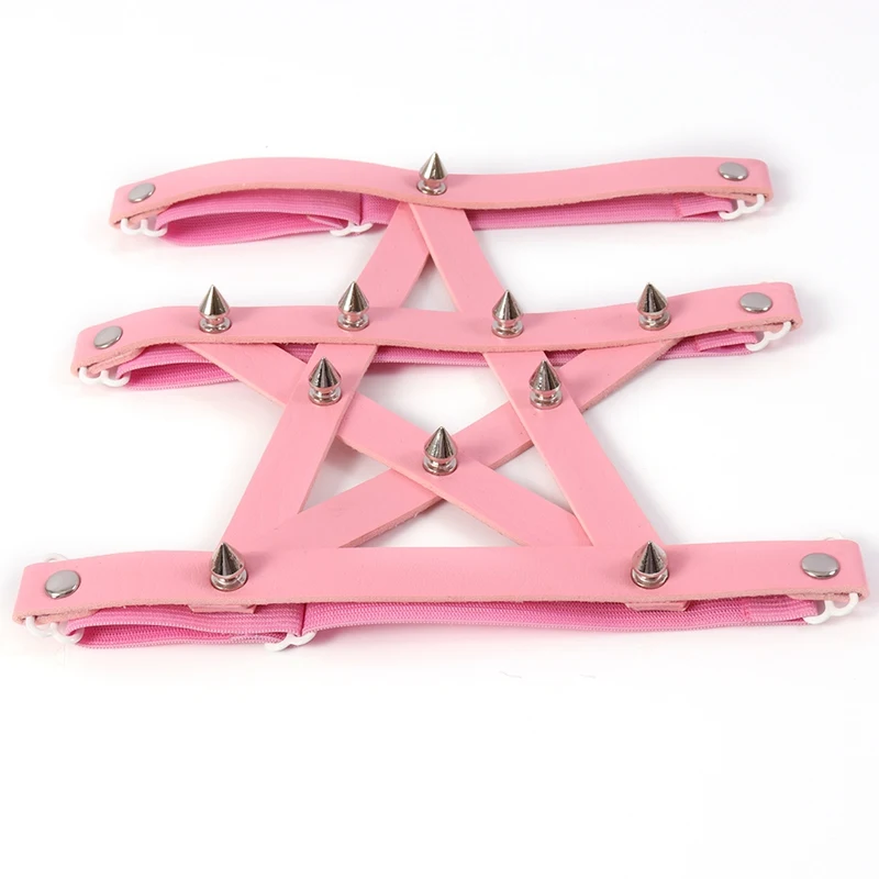 Pink PG0010 Черный портупея кожаная юбка комплекты одежды ремень-подвязка пояс для подтяжек бедра Высокая Талия подвязки, сексуальное белье, женское нижнее модное танцевальное - Цвет: Pink PG0010