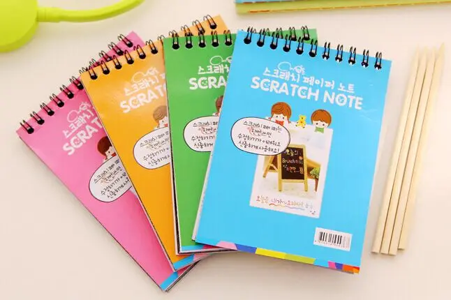 DIY милый кавайный блокнот катушка граффити черная страница волшебный для