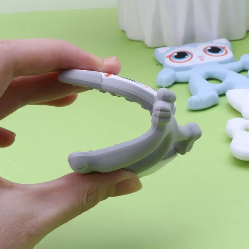 Грызунок для прорезывания зубов с большими глазами кошек из пищевого силикона