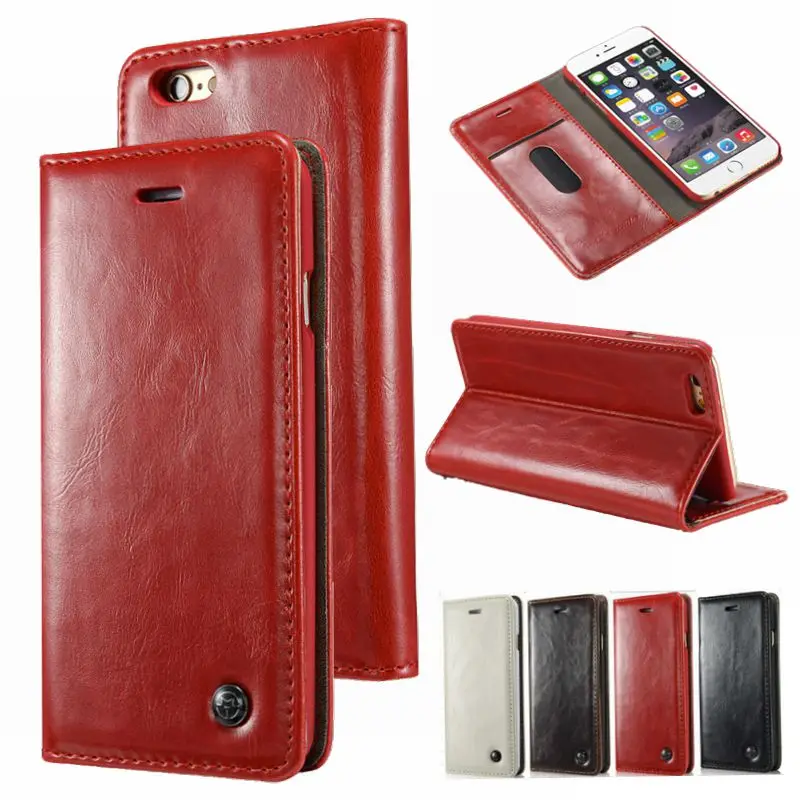 Роскошный винтажный Чехол книжка Caseme с подставкой кожаный чехол для Apple iPhone 5 5S SE 6