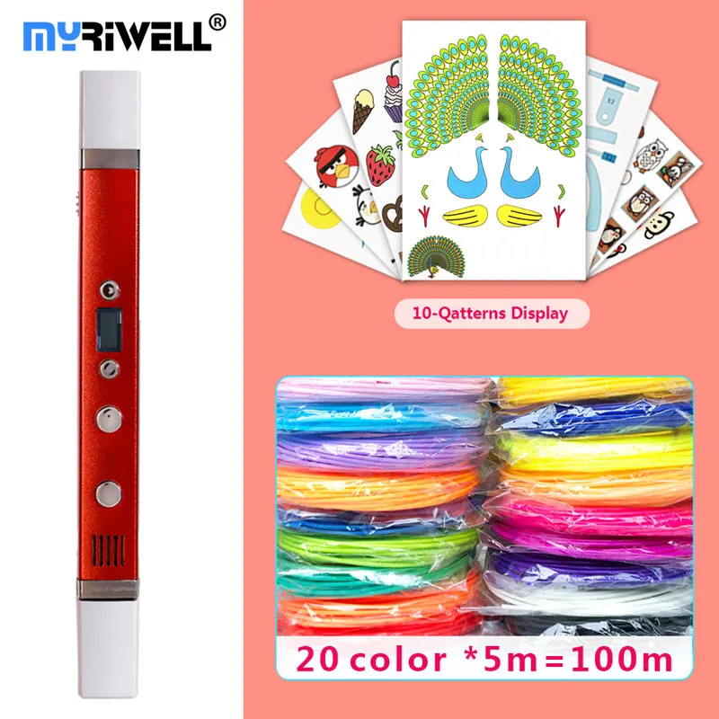 3d ручка myriwell светодиодный 3D дисплей АБС/пла нить 3 d модель для творчества детские