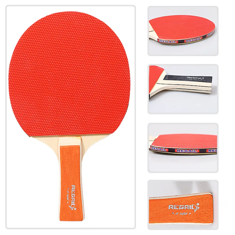 2Pcs Professional Table Tennis Rackets Ping Pong Paddle Training Bat Set with 3 Balls
