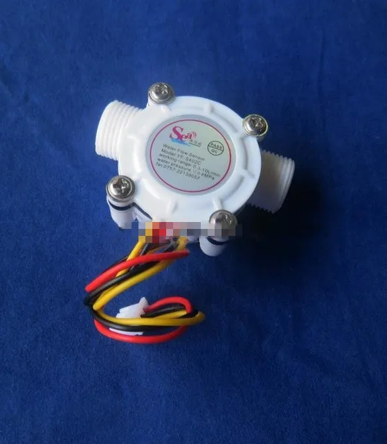 

G3/8 Flow Sensor Screw Tooth Holzer Flow Sensor Meter Counter Indicator Water Heater Dispenser 0.3-10L/min 3-24V F=23*Q