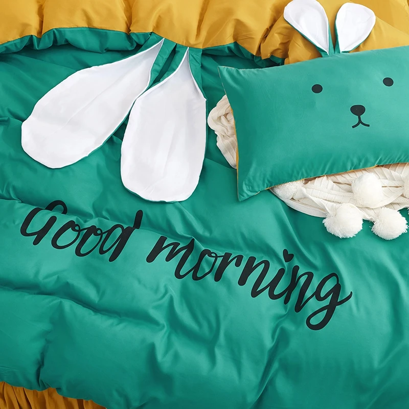 Набор постельных принадлежностей для девочек зеленый желтый фиолетовый розовый