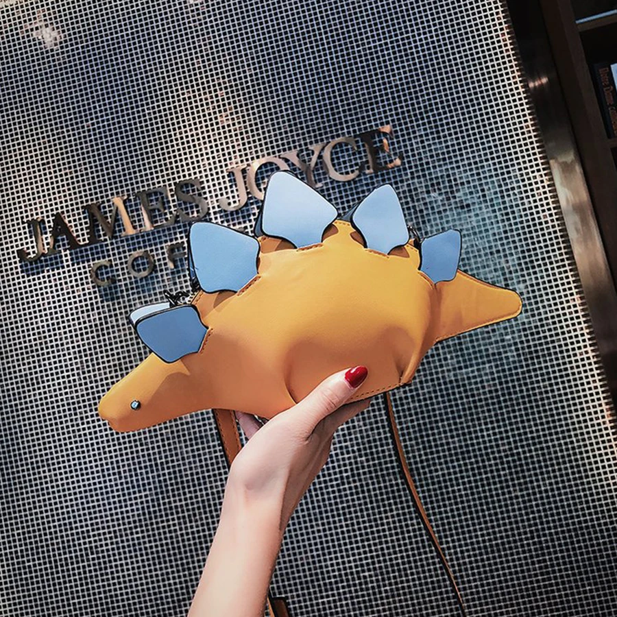 Креативные Мультяшные сумки хамелеон лоскут 3D Забавный динозавр животное сумка