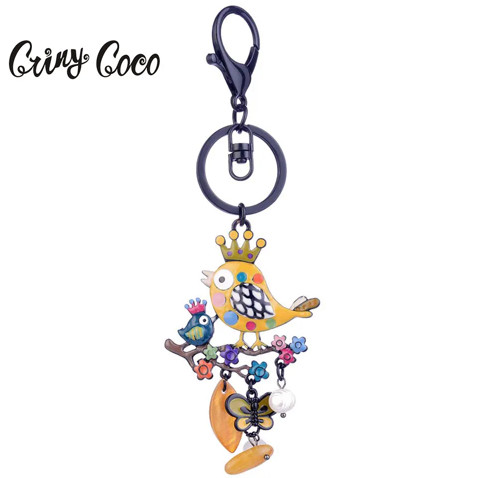 Cring Coco 2019 новый дизайн птица бабочка брелок для женщин Кристалл кольцо держатель