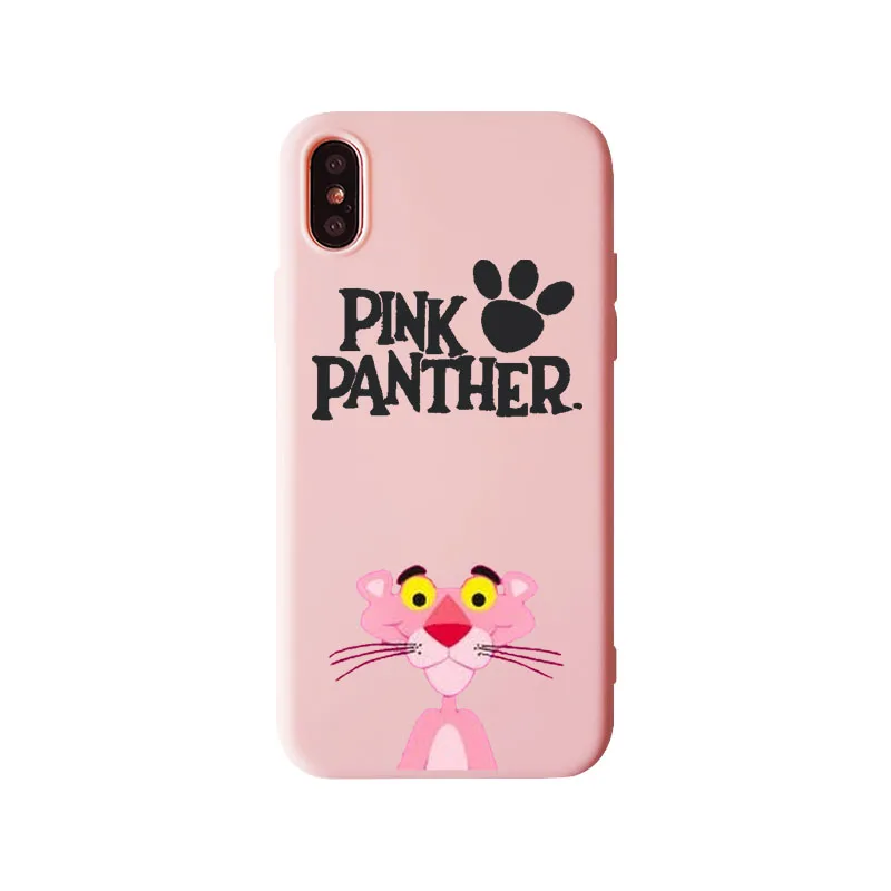 Милый чехол карамельного цвета Розовая пантера для iphone 5S SE X XS Max XR 6 6S 7 8 Plus
