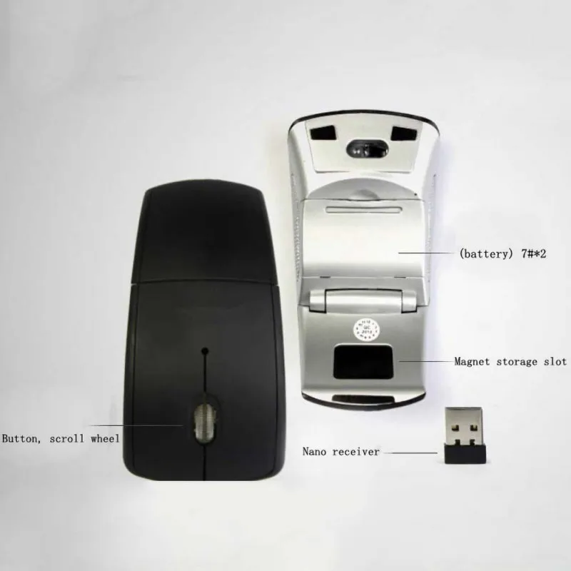 2,4 ГГц 1600 dpi беспроводная мышь Складная компьютерная мышь/мышь с USB 2,0 приемником для настольного ноутбука Оптическая Новинка