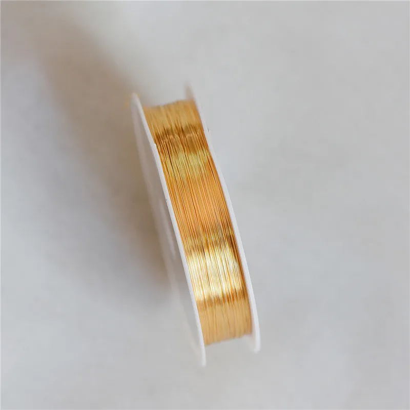 gold Позолоченная/Посеребренная Медная проволока, ювелирные изделия tarnish Crafting wire wrafting принадлежности, 0,3 мм-1 мм(18-28 калибр)(# GB-455 - Цвет: gold