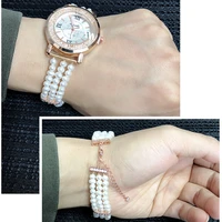 beautiful real natural freshwater pearl bracelet watch womentrendy girl bracelet birthday gift