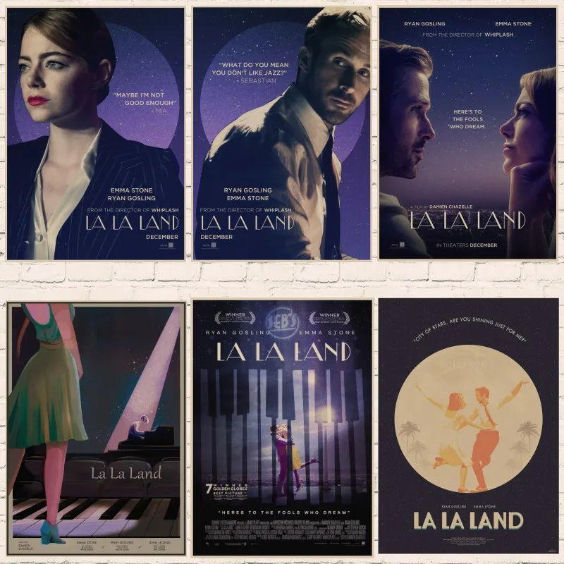 Ретро-плакат LA LAND, кинопостеры, крафт-бумага, принты, наклейки на стену, для бара, кафе, домашнего декора, для домашнего творчества, бренд A2